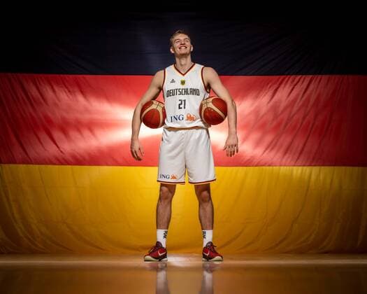 Basketball Cologne 08 08 2022 German national basketball team men squad for Eurobasket 2022 European Championship Justus Hollatz Germany, No 21