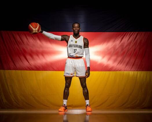 Basketball Cologne 08 08 2022 German Basketball National Team Men Men Squad for Eurobasket 2022 European Championship Dennis Schröder Schroeder Germany, No 17 Schröder Schroder