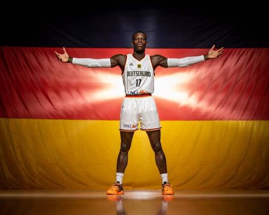 Basketball Cologne 08 08 2022 German Basketball National Team Men Men Squad for Eurobasket 2022 European Championship Dennis Schröder Schroeder Germany, No 17 Schröder Schroder