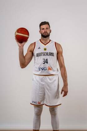 Basketball Cologne 08 08 2022 German national basketball team men squad for Eurobasket 2022 Leon Kratzer Germany, No 34
