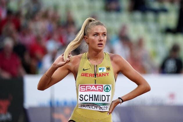 Sport Themen der Woche KW33 Sport Bilder des Tages European Championships Munich 2022, Europa Leichtathletikmeisterschaften München 2022, 12.08-21.08.2022, Olympiastadion Munchen, 400m Frauen Alica Schmidt , Foto: Gladys chai von der Laage *** European Championships Munich 2022, European Athletics Championships Munich 2022, 12 08 21 08 2022, Olympiastadion Munchen, 400m women Alica Schmidt , photo Gladys chai von der Laage