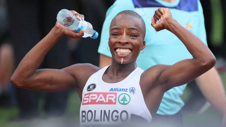 Sport Themen der Woche KW33 Sport Bilder des Tages Belgian Cynthia Bolingo Mbongo celebrates after she finished second of her heat and qualified for the final, at the semi-finals of the women s 400m race, on the second day of the Athletics European Championships, at Munich 2022, Germany, on Tuesday 16 August 2022. The second edition of the European Championships takes place from 11 to 22 August and features nine sports. BENOITxDOPPAGNE  x39309245x
