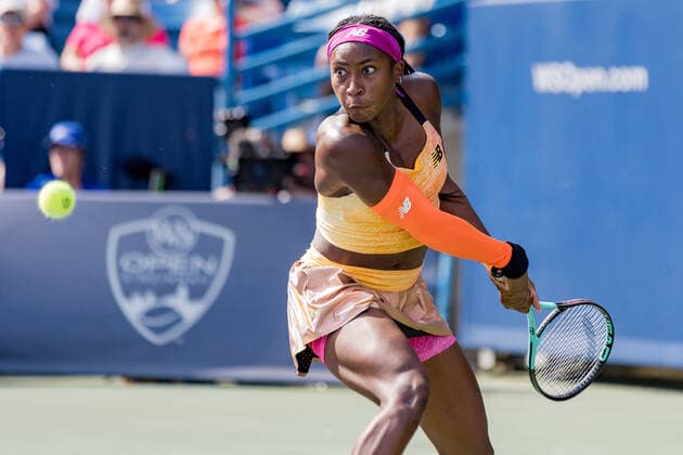 August 16, 2022, Mason, Ohio, USA: Coco Gauff (USA) hits a two-handed backhand during Tuesdays first round of the Western and Southern Open at the Lindner Family Tennis Center, Mason, Oh. Mason USA - ZUMAs304 20220816_zaf_s304_189 Copyright: xScottxStuartx
