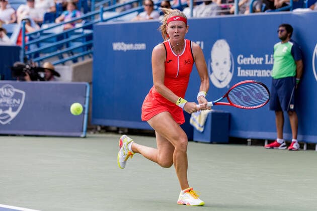 August 16, 2022, Mason, Ohio, USA: Marie Bouzkova (CZE) in action during Tuesdays first round of the Western and Southern Open at the Lindner Family Tennis Center, Mason, Oh. Mason USA - ZUMAs304 20220816_zaf_s304_235 Copyright: xScottxStuartx