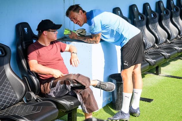 220817 Goalkeeper Johan Dahlin during a training session with Malmö FF on August 17, 2022 in Malmö Photo Ludvig Thunman BILDBYRAN code LT LT0396 football football soccer fotball uefa europa league training practice training malmö ff bbeng play off,  Copyright: LUDVIGxTHUNMAN BB220817LT077