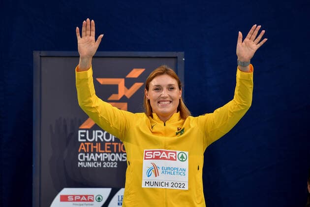17 08 2022, xkaix, athletics European Championships, emspor, v l Kristin Pudenz wins silver in discus throw kp