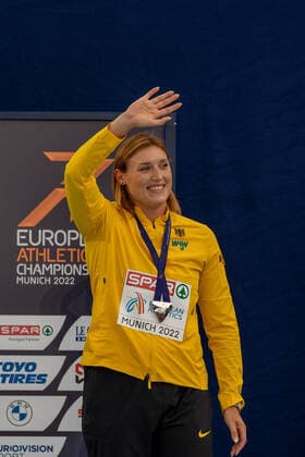 PUDENZ Kristin GER , Discus Throw Women Discus Throw Women , Silver GER, Athletics Leichtathletik , European Championships Munich 2022, 17 08 2022, GER, Athletics Leichtathletik , European Championships Munich 2022, 17 08 2022 Muenchen Copyright: xEibner-Pressefotox EP_SMR