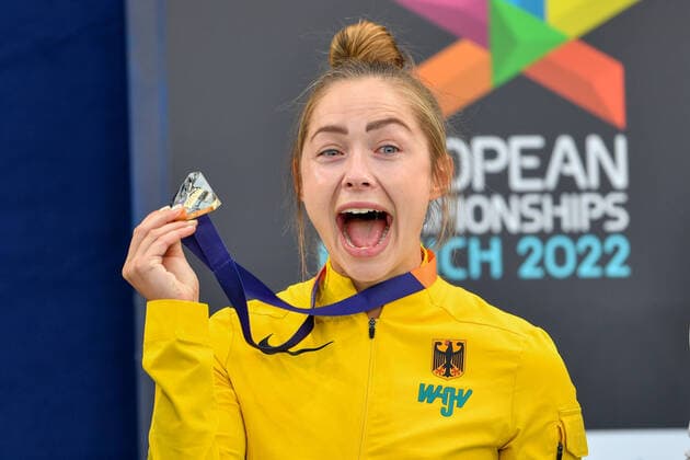 Sport Themen der Woche KW33 Sport Bilder des Tages 17.08.2022, xkaix, Leichtathletik European Championships, emspor, v.l. Gina Lueckenkemper ist Europameisterin *** 17 08 2022, xkaix, athletics European Championships, emspor, v l Gina Lueckenkemper is European champion. kp