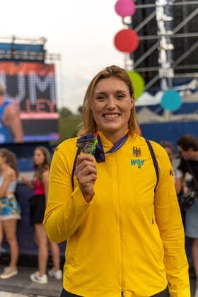 PUDENZ Kristin GER , Discus Throw Women Discus Throw Women , Silver GER, Athletics Leichtathletik , European Championships Munich 2022, 17 08 2022, GER, Athletics Leichtathletik , European Championships Munich 2022, 17 08 2022 Muenchen Copyright: xEibner-Pressefotox EP_SMR