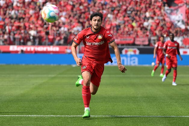 Sardar Azmoun Bayer Leverkusen 13 08 2022, Football GER, Season 2022 2023, 1 Bundesliga, 2 Matchday, Bayer 04 Leverkusen FC Augsburg 1 2 Photo Maik Hölter TEAM2sportphoto DFL regulations prohibit any use of photographs as image sequences and or quasi video Leverkusen BayArena Nordrhein Westfalen Germany Team2