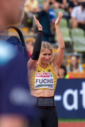 Sport Themen der Woche KW33 FUCHS Annika Marie (GER), Javelin Throw Women (Speerwurf Frauen) GER, Athletics (Leichtathletik), European Championships Munich 2022, 18.08.2022, GER, Athletics (Leichtathletik), European Championships Munich 2022, 18.08.2022 Muenchen *** FUCHS Annika Marie GER , Javelin Throw Women Javelin Throw Women GER, Athletics Leichtathletik , European Championships Munich 2022, 18 08 2022, GER, Athletics Leichtathletik , European Championships Munich 2022, 18 08 2022 Muenchen Copyright: xEibner-Pressefotox EP_SMR