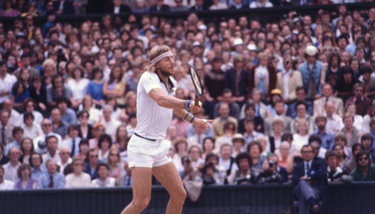 July 4, 1980, Wimbledon, England, United Kingdom: BJORN BORG returning the ball from John McEnroe during the mens singles championship match. Borg beat John McEnroe 1-6, 7-5, 6-3, 7-6, 8-6 after a 3 hour and 53 minute match. Wimbledon United Kingdom - ZUMAk09_ 19800704_jtc_k09_851 Copyright: xKeystonexPressxAgencyx