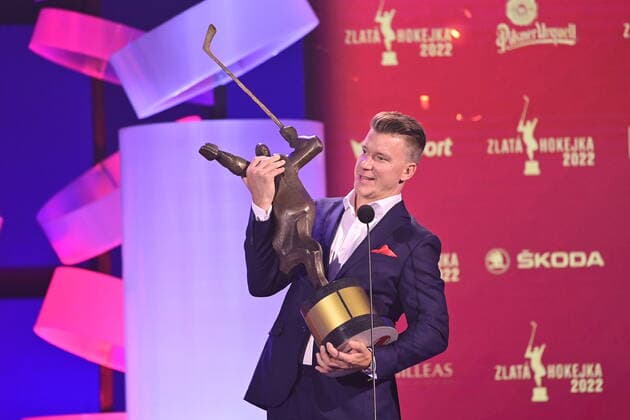 Forward Ondrej Palat, 31, from the NHL, Eishockey Herren, USA s Tampa Bay Lightning club has won the Golden Stick award for the best Czech Ice hockey, Eishockey player of the past season, on August 18, 2022, in Prague, Czech Republic. (CTKxPhoto RomanxVondrous) CTKPhotoP2022081809109 