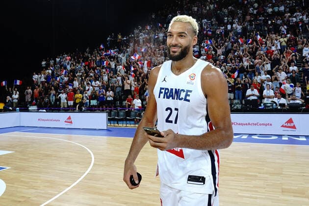 Rudy Gobert (France) BASKETBALL : France vs Belgique - Match de prÃ paration Ã l™Euro 2022 - Montpellier - 18 08 2022 NorbertScanella Panoramic 