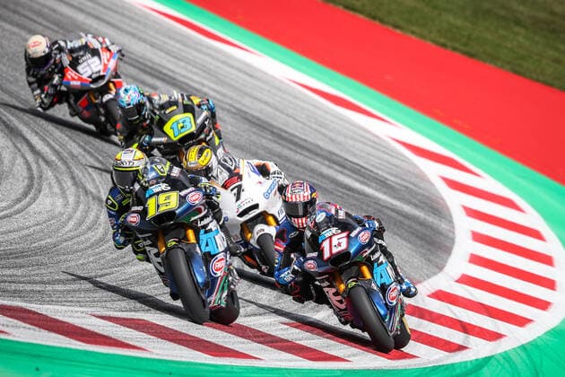 MOTORSPORTS - MotoGP, GP of Austria 2022 SPIELBERG,AUSTRIA,19.AUG.22 - MOTORSPORTS - Moto2, Grand Prix of Austria, Red Bull Ring, free practice. Image shows Lorenzo Dalla Porta (ITA Italtrans Racing Team), Joe Roberts (USA Italtrans Racing Team), Barry Baltus (BEL RW Racing GP), Celestino Vietti (ITA Mooney VR46 Racing Team) and Jeremy Alcoba (ESP Liqui Moly Intact GP).  GEPAxpictures xManfredxBinder