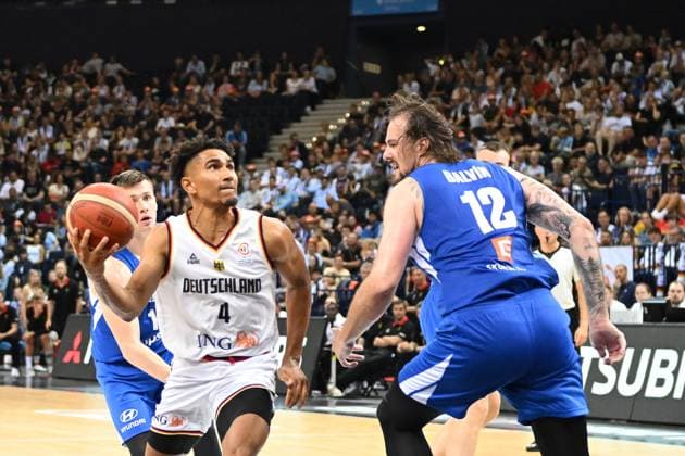 Basketball I Men I 2022 I DBB Supercup Hamburg I 2 Game I Germany Czech Republic I 19 08 2022 Maodo Lo 1, Germany vs Jakub Sirina 12, Czech Republic Hamburg Barclays Arena Hamburg Germany Copyright: xLobeca AndreasxHannigx
