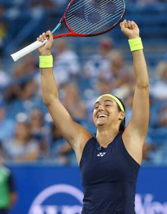 Caroline Garcia of France celebrates her straight sets win against Jessica Pegula of the United States during the quarter-finals of the 2022 Western and Southern Masters at the Lindner Family Tennis Center in Mason, Ohio, USA, 19 August 2022. Western and Southern Masters !ACHTUNG: NUR REDAKTIONELLE NUTZUNG!  Copyright: xMARKxLYONSx AME642 20220820-2b1c8840d059044822103e2ad5fa0e4d8acf9792