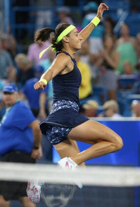 Caroline Garcia of France celebrates her straight sets win against Jessica Pegula of the United States during the quarter-finals of the 2022 Western and Southern Masters at the Lindner Family Tennis Center in Mason, Ohio, USA, 19 August 2022. Western and Southern Masters !ACHTUNG: NUR REDAKTIONELLE NUTZUNG!  Copyright: xMARKxLYONSx AME640 20220820-882f0697fcf4f0a10ce68ff5210ffff4b42b01b3
