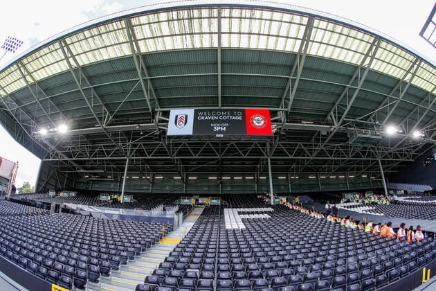 Fulham v Brentford Premier League General view of the ground prior to the Premier League match between Fulham and Brentford at Craven Cottage, London Content Not Available For UK Newspapers Copyright: xMarkxDxFullerx FIL-17254-0001 UK Newspapers OUT