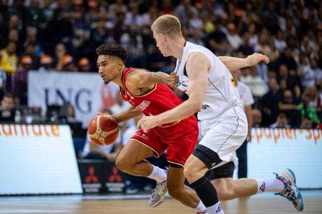 Basketball Hamburg 20 08 2022 Supercup Serbia SRB Germany GER Maodo Lo Germany, No 04 Ognjen Jaramaz Serbia, No 25