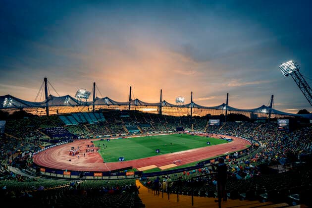 European Championships Munich22 Athletics, 20 08 2022 The Olympic Stadium Munich shows its best side at sunset on 20 08 2022 at the European Athletics Championships in Munich Copyright: xBEAUTIFULxSPORTS Flatemerschx