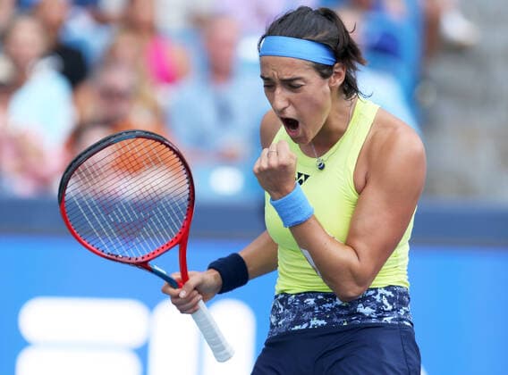 Caroline Garcia of France reacts against Aryna Sabalenka of Belarus during the semi-finals of the 2022 Western and Southern Masters at the Lindner Family Tennis Center in Mason, Ohio, USA, 20 August 2022. Western and Southern Masters !ACHTUNG: NUR REDAKTIONELLE NUTZUNG!  Copyright: xMARKxLYONSx AME782 20220820-e325e0294c07471697f4372306f41f0f8deee50c