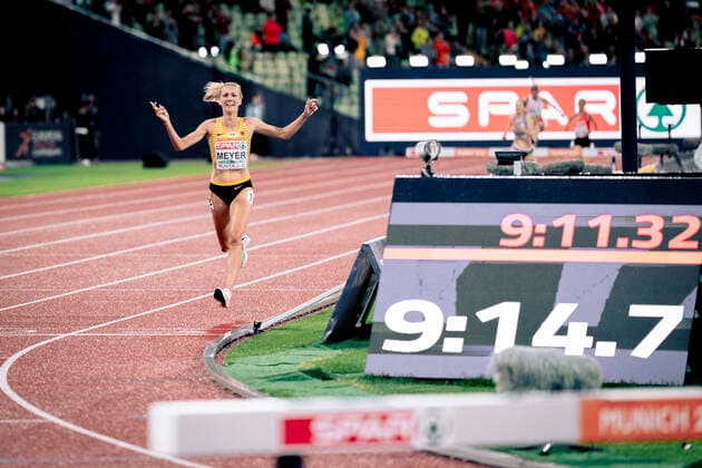 Bilder des Jahres 2022, Sport 08 August Sport Themen der Woche KW33 Sport Bilder des Tages European Championships Munich22; Leichtathletik, 20.08.2022 Lea Meyer (GER) im 3000m Hindernis Finale am 20.08.2022 bei den Leichtathletik-Europameisterschaften in Muenchen *** European Championships Munich22 Athletics, 20 08 2022 Lea Meyer GER in the 3000m steeplechase final on 20 08 2022 at the European Athletics Championships in Munich, Germany Copyright: xBEAUTIFULxSPORTS Flatemerschx