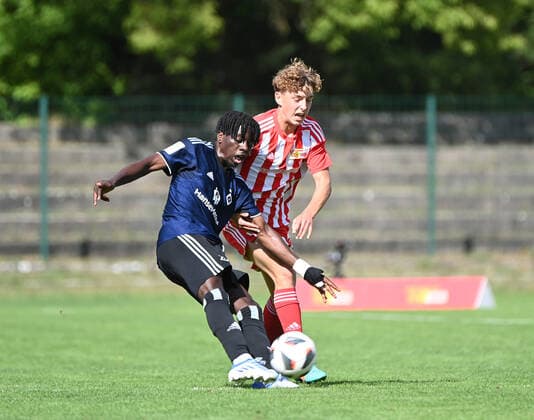 Football, U 19, season 2022 23, A Junioren Bundesliga, Staffel Nord Nordost 2 matchday , 1 FC Union Berlin Hamburger SV, v l Glory Kiveta HSV , Tim Schleinitz, 21 08 2022, Copyright: xMatthiasxKochx