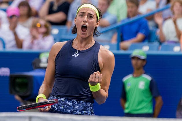 August 21, 2022, Mason, Ohio, USA: Caroline Garcia (FRA) reacts to winning a game during the championship of the Western and Southern Open at the Lindner Family Tennis Center, Mason, Oh. Mason USA - ZUMAs304 20220821_zaf_s304_035 Copyright: xScottxStuartx