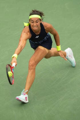 September 20, 2022, Mason, OH, USA: Western and Southern Open Tennis, Mason, OH - Caroline Garcia plays a ball against opponent Petra Kvitova in the finals. Garcia won 6-2, 6-4. August 21, 2022 - ZUMA Press Mason USA - ZUMAn24_ 20220920_zaf_n24_020 Copyright: xWallyxNellx
