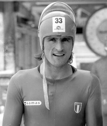 Paul Hildgartner (Italien) im Porträt 16.02.1974 in Königssee *** Paul Hildgartner Italy in portrait 16 02 1974 in Königssee HM