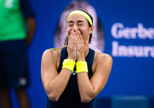 August 21, 2022, CINCINNATI, UNITED STATES: Caroline Garcia of France in action during the final of the 2022 Western & Southern Open WTA, Tennis Damen 1000 tennis tournament against Petra Kvitova of the Czech Republic CINCINNATI UNITED STATES - ZUMAa181 20220821_zaa_a181_146 Copyright: xRobxPrangex