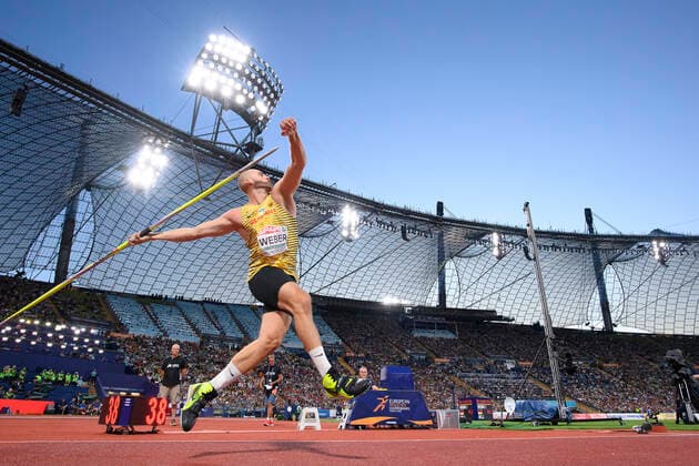 Winner Julian WEBER GER 1 Place Action Final Mens Javelin Throw, on 21 08 2022 European Athletics Championships 2022, European Championships, from 15 08 21 08 2022 in Munich Germany Â