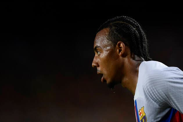 FC Barcelona, Barca v Manchester City - Friendly Match Jules Kounde centre-back of Barcelona and France during the friendly match between FC Barcelona and Manchester City at Camp Nou on August 24, 2022 in Barcelona, Spain. Barcelona Spain  Copyright: xJosexBretonx originalFilename:breton-fcbarcel220824_npBoR.jpg