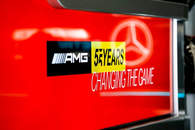 Illustration on the motorhome of the Mercedes AMG Petronas F1 Team, F1 Grand Prix of Belgium at Circuit de Spa Francorchamps on August 25, 2022 in Spa Francorchamps, Belgium Photo by HOCH ZWEI Spa Francorchamps Belgium