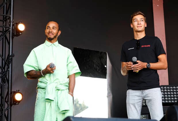 44 Lewis Hamilton GBR, Mercedes AMG Petronas F1 Team , 63 George Russell GBR, Mercedes AMG Petronas F1 Team , F1 Grand Prix of Belgium at Circuit de Spa Francorchamps on August 25, 2022 in Spa Francorchamps, Belgium Photo by HOCH ZWEI Spa Francorchamps Belgium