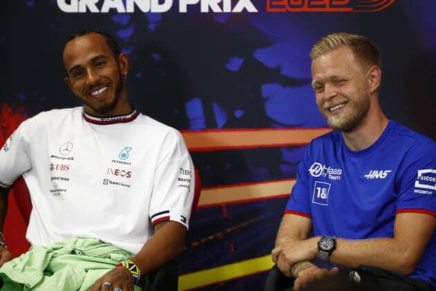 44 Lewis Hamilton GBR, Mercedes AMG Petronas F1 Team , 20 Kevin Magnussen DNK, Haas F1 Team , F1 Grand Prix of Belgium at Circuit de Spa Francorchamps on August 25, 2022 in Spa Francorchamps, Belgium Photo by Sam Bloxham Motorsport Images DPPI via HOCH ZWEI Spa Francorchamps Belgium