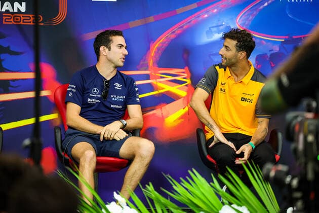 LATIFI Nicholas (can), Williams Racing FW44, RICCIARDO Daniel (aus), McLaren F1 Team MCL36, portrait during the Formula 1 Rolex Belgian Grand Prix 2022, 14th round of the 2022 FIA Formula One World Championship, WM, Weltmeisterschaft from August 26 to 28, 2022 on the Circuit de Spa-Francorchamps, in Francorchamps, Belgium - F1 - BELGIAN GRAND PRIX 2022 DPPI Panoramic  20220825_GOOD2743