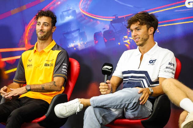 RICCIARDO Daniel (aus), McLaren F1 Team MCL36, GASLY Pierre (fra), Scuderia AlphaTauri AT03, portrait during the Formula 1 Rolex Belgian Grand Prix 2022, 14th round of the 2022 FIA Formula One World Championship, WM, Weltmeisterschaft from August 26 to 28, 2022 on the Circuit de Spa-Francorchamps, in Francorchamps, Belgium - F1 - BELGIAN GRAND PRIX 2022 DPPI Panoramic  20220825_GOOD2834