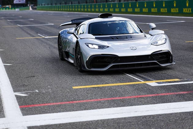 Mercedes-AMG GT One, driven by HAMILTON Lewis (gbr), Mercedes AMG F1 Team during the Formula 1 Rolex Belgian Grand Prix 2022, 14th round of the 2022 FIA Formula One World Championship, WM, Weltmeisterschaft from August 26 to 28, 2022 on the Circuit de Spa-Francorchamps, in Francorchamps, Belgium - F1 - BELGIAN GRAND PRIX 2022 DPPI Panoramic  00122033__DEL9303.JPG_