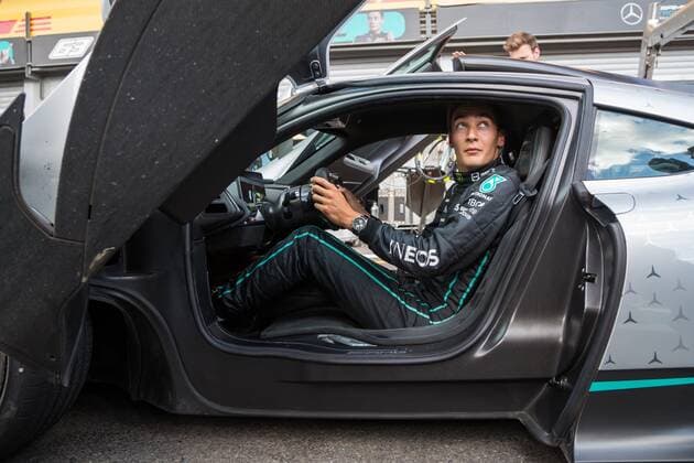 George Russel Mercedes AMG Petronas Motorsport in the AMG One, Belgian Grand Prix 2022, Motorsport, Formula 1, 25 08 2022 Belgian Grand Prix 2022, Motorsport, Formula 1, 25 08 2022 Copyright: xEibner-Pressefoto AlexanderxNeisx EP_ANS