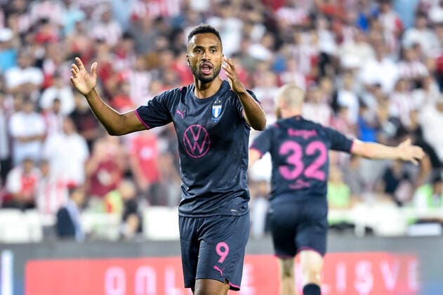 220825 Isaac Kiese Thelin of Malmö FF reacts during the UEFA Europa League play off match between Sivasspor and Malmö FF on August 25, 2022 in Sivas Photo Christian Örnberg BILDBYRAN COP 166 CO0221 football football soccer fotball uefa europa league play off sivasspor malmö ff bbeng depp,  Copyright: CHRISTIANxÖRNBERG BB220825CO022