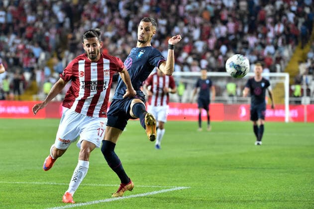 220825 ErdoÄüan YeÅüilyurt of Sivasspor and Veljko Birmancevic of Malmö FF during the UEFA Europa League play off match between Sivasspor and Malmö FF on August 25, 2022 in Sivas Photo Christian Örnberg BILDBYRAN COP 166 CO0221 football football soccer fotball uefa europa league play off sivasspor malmö ff bbeng,  Copyright: CHRISTIANxÖRNBERG BB220825CO035
