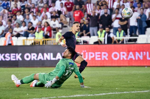 220825 Veljko Birmancevic of Malmö FF scores 0 1 during the UEFA Europa League play off match between Sivasspor and Malmö FF on August 25, 2022 in Sivas Photo Christian Örnberg BILDBYRAN COP 166 CO0221 football football soccer fotball uefa europa league play off sivasspor malmö ff bbeng,  Copyright: CHRISTIANxÖRNBERG BB220825CO057