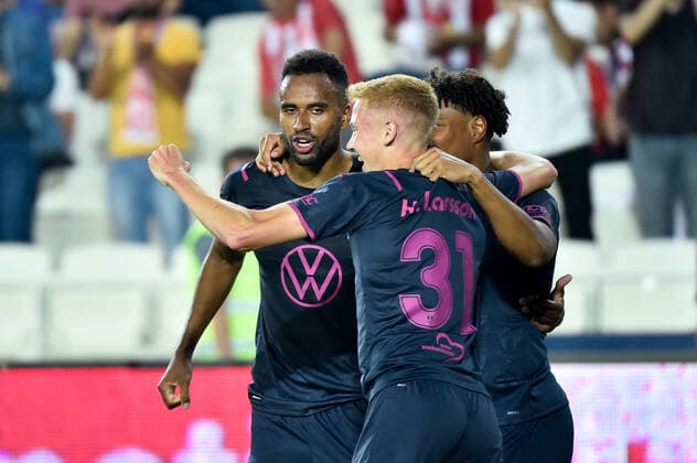 220825 Isaac Kiese Thelin of Malmö FF celebrates after 0 2 during the UEFA Europa League play off match between Sivasspor and Malmö FF on August 25, 2022 in Sivas Photo Christian Örnberg BILDBYRAN COP 166 CO0221 football football soccer fotball uefa europa league play off sivasspor malmö ff bbeng cheers,  Copyright: CHRISTIANxÖRNBERG BB220825CO061