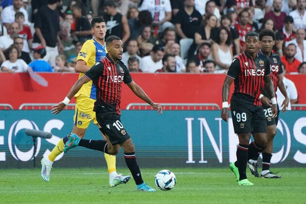 Alexis Claude Maurice (OGC Nice) FOOTBALL : OGC Nice vs Maccabi Tel Aviv - Barrage retour de confÃ rence Ligue - Nice - 25 08 2022 NorbertScanella Panoramic 