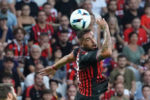 Andy Delort (OGC Nice) FOOTBALL : OGC Nice vs Maccabi Tel Aviv - Barrage retour de confÃ rence Ligue - Nice - 25 08 2022 NorbertScanella Panoramic 