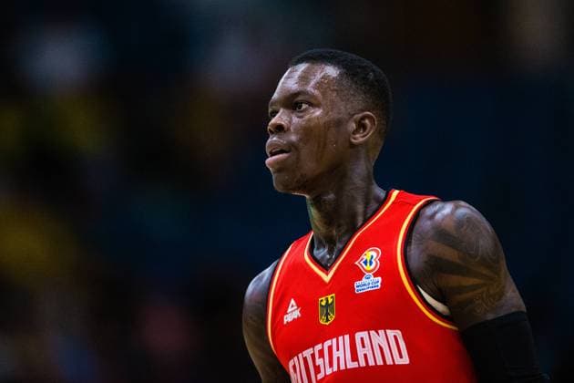 220825 Dennis Schröder of Germany during the FIBA World Cup Qualifier game between Sweden and Germany on August 25, 2022 in Stockholm Photo Kenta Jönsson BILDBYRAN COP 210 KJ0076 basketball basketball world cup qualifier fiba world cup qualifiers Sweden Germany Sweden Germany bbeng,  Copyright: KENTAxJÖNSSON BB220825KJ105
