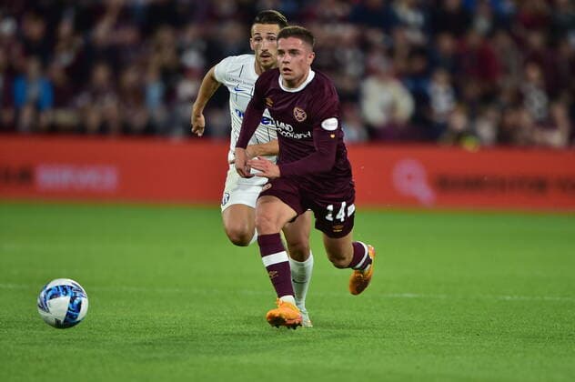 Heart of Midlothian v FC Zürich UEFA Europa League Cameron Devlin of Heart of Midlothian during the UEFA Europa League Play-Off Second Leg match at Tynecastle Park, Edinburgh Content Not Available For UK Newspapers Copyright: xJamiexJohnstonx FIL-17264-0055 UK Newspapers OUT