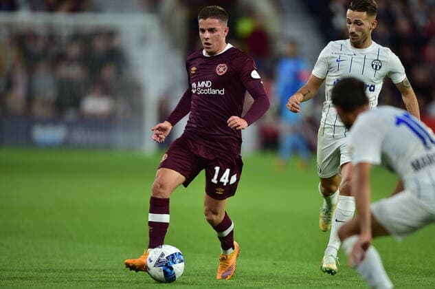 Heart of Midlothian v FC Zürich UEFA Europa League Cameron Devlin of Heart of Midlothian during the UEFA Europa League Play-Off Second Leg match at Tynecastle Park, Edinburgh Content Not Available For UK Newspapers Copyright: xJamiexJohnstonx FIL-17264-0056 UK Newspapers OUT
